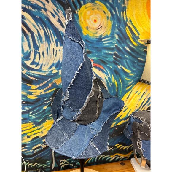 Handmade Patchwork Denim Wizard Hat XL 24\